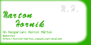 marton hornik business card